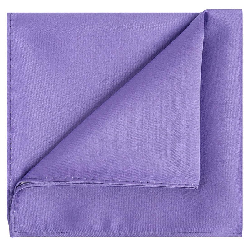 KissTies Lavender Purple Iris Pocket Square Mens Satin Handkerchief + Gift Box - Image 1